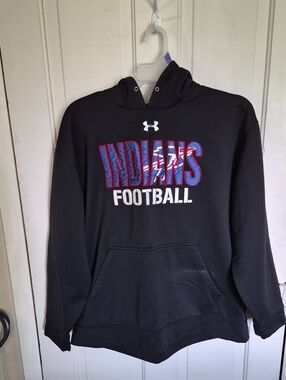 Under Armour Black Men's 'Indians Football' Crewneck Hoodie